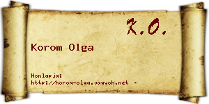 Korom Olga névjegykártya