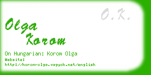 olga korom business card